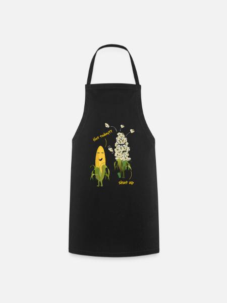 Corn popcorn hot weather summer - Cooking Apron - black