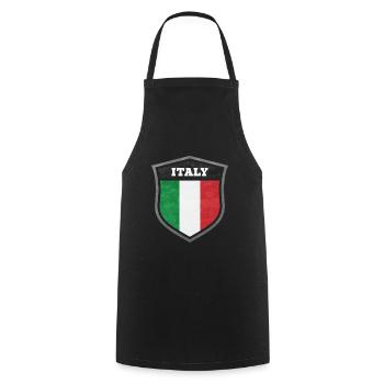 Italien Schild Logo Emblem - Kochschürze - Schwarz - Vorne - AI Model Male 185 dark (185cm)