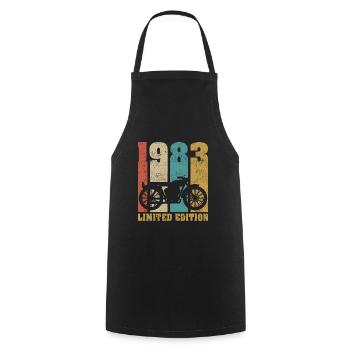 Vintage Moto 1983 Rétro Cadeau D'anniversaire - Tablier de cuisine - noir - Devant - AI Model Male 185 dark (185cm)