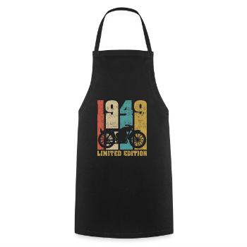 Vintage Moto 1949 Rétro Cadeau D'anniversaire - Tablier de cuisine - noir - Devant - AI Model Male 185 dark (185cm)