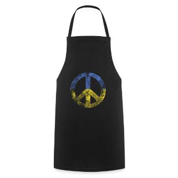 Peace sign Ukraine Stand for Ukraine Geschenk - Kochschürze - Schwarz - Vorne - AI Model Male 185 dark (185cm)