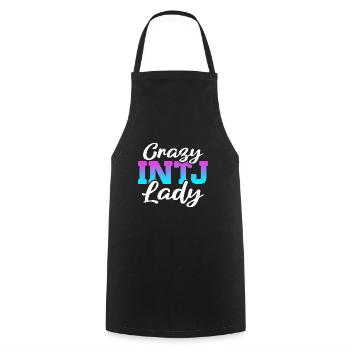 Crazy INTJ Lady Introvert Personality - Cooking Apron - black - Front - AI Model Male 185 dark (185cm)
