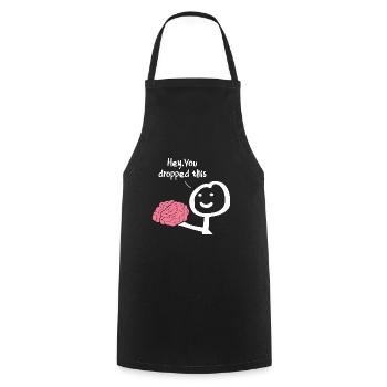 Hey vous avez laissé tomber ceci - Tablier de cuisine - noir - Devant - AI Model Male 185 dark (185cm)