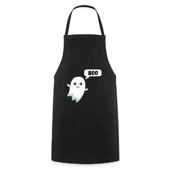 Funny Little Ghost Ghost Halloween Haunting - Cooking Apron - black - Front - AI Model Male 185 dark (185cm)