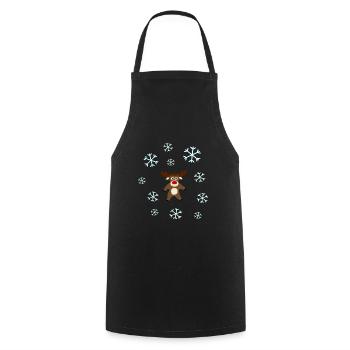 Rentier im Schnee Elche Schneeflocke Weihnachten - Kochschürze - Schwarz - Vorne - AI Model Male 185 dark (185cm)