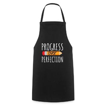 Progress over perfection - Cooking Apron - black - Front - AI Model Male 185 dark (185cm)