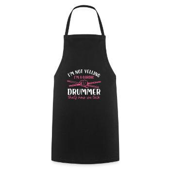 Batteur Cardio Humour Design - Tablier de cuisine - noir - Devant - AI Model Male 185 dark (185cm)