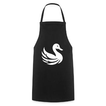 Lignes épurées : canard en silhouette minimaliste - Tablier de cuisine - noir - Devant - AI Model Male 185 dark (185cm)