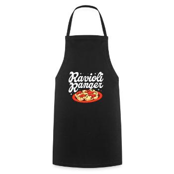 raviolis ranger Design pour un passionné de pâtes - Tablier de cuisine - noir - Devant - AI Model Male 185 dark (185cm)