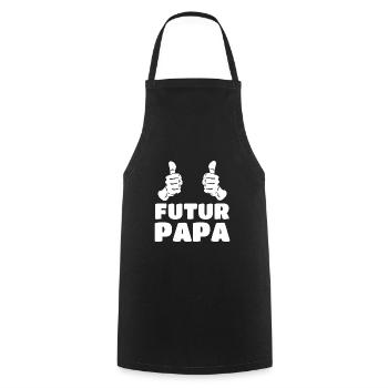 Futur papa - Tablier de cuisine - noir - Devant - AI Model Male 185 dark (185cm)