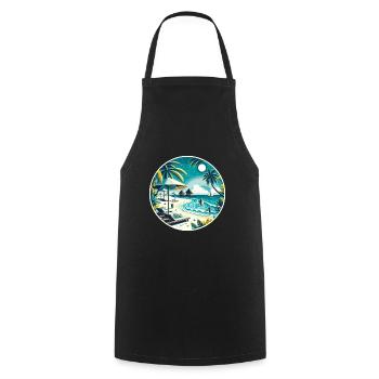 Reethi Beach Malediven Rundum-Sonnenuntergang - Kochschürze - Schwarz - Vorne - AI Model Male 185 dark (185cm)