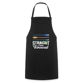 Straight Outta Firewall System Network - Kochschürze - Schwarz - Vorne - AI Model Male 185 dark (185cm)
