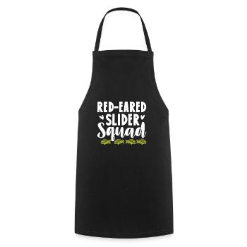 Red-Eared Slider Squad Reptile Pet Turtle - Cooking Apron - black - Front - AI Model Male 185 dark (185cm)