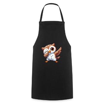 Cool Owl Dab Dabbing Funny Design - Cooking Apron - black - Front - AI Model Male 185 dark (185cm)