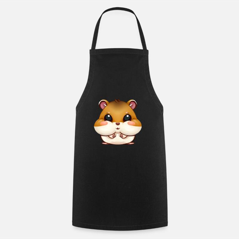 Süßer Hamster Hamsterbacken - Kochschürze - Schwarz