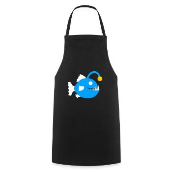 Fisch Anglerfisch Tiefsee Tiefseefisch Grafik Icon - Kochschürze - Schwarz - Vorne - AI Model Male 185 dark (185cm)