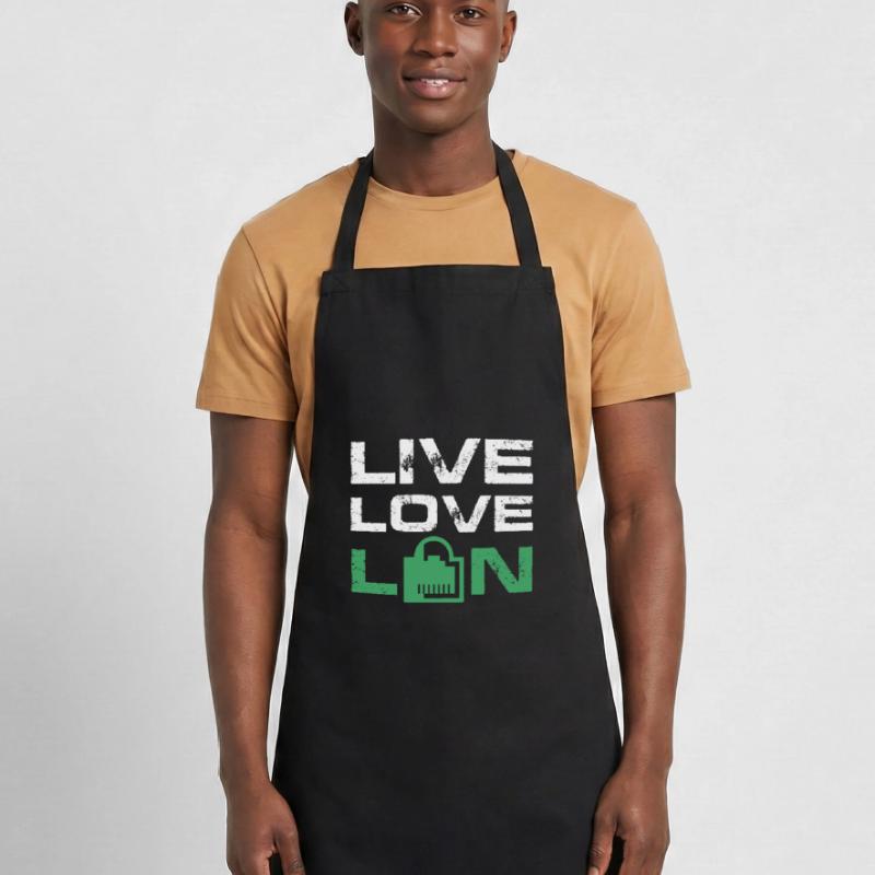 Live Love Lan IT Tech Network Admin Administration Cooking Apron