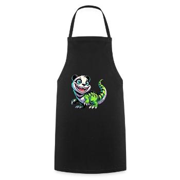 Fantaisiste Dino T-Rex Panda Créature mythique - Tablier de cuisine - noir - Devant - AI Model Male 185 dark (185cm)