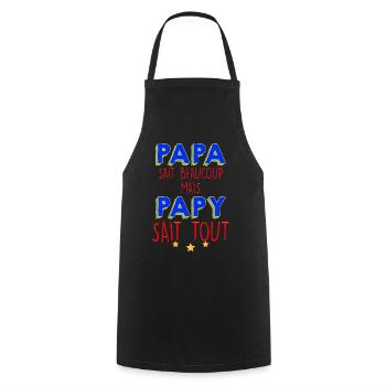 Papy meilleur Bricoleur Que Papa - Tablier de cuisine - noir - Devant - AI Model Male 185 dark (185cm)