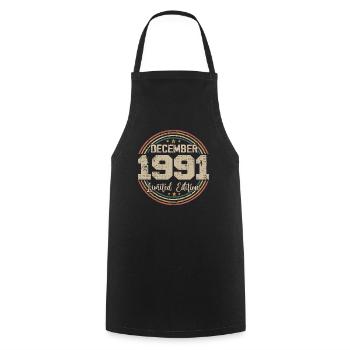 The legends were born in December 1991 - 1991 - Cooking Apron - black - Front - AI Model Male 185 dark (185cm)