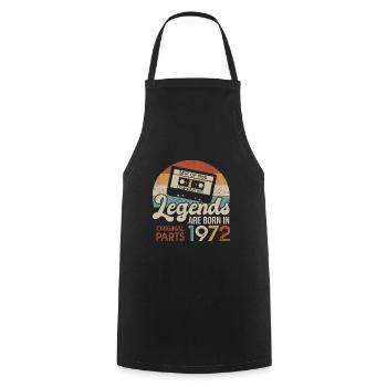 Legends Casette 1972 Birthday Gift 51 Years - Cooking Apron - black - Front - AI Model Male 185 dark (185cm)