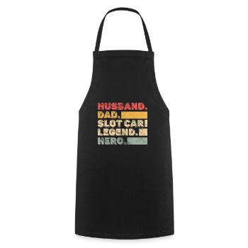 Husband Dad Slot car legend Hero - Cooking Apron - black - Front - AI Model Male 185 dark (185cm)