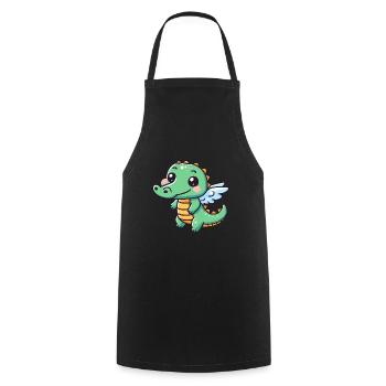 Ailes d’ange crocodile mignon - Tablier de cuisine - noir - Devant - AI Model Male 185 dark (185cm)