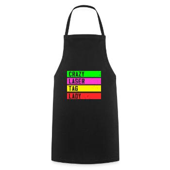 Crazy Laser Tag Lady - Tablier de cuisine - noir - Devant - AI Model Male 185 dark (185cm)