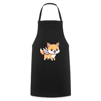 Süßer Shiba Inu-Engel im Comic-Stil - Kochschürze - Schwarz - Vorne - AI Model Male 185 dark (185cm)
