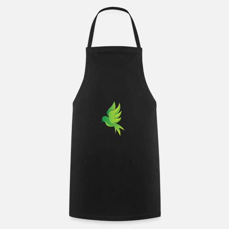 Green bird - Cooking Apron - black