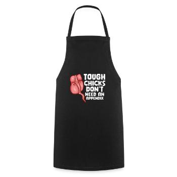 Tough Chicks Don't Need An Appendix - Cooking Apron - black - Front - AI Model Male 185 dark (185cm)