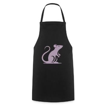 Minimalistische Ratte Maus Silhouette - Kochschürze - Schwarz - Vorne - AI Model Male 185 dark (185cm)