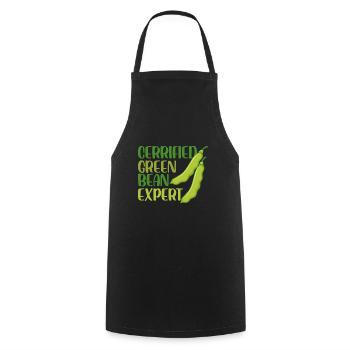 Expert en haricots verts cerfiés Thanksgiving - Tablier de cuisine - noir - Devant - AI Model Male 185 dark (185cm)