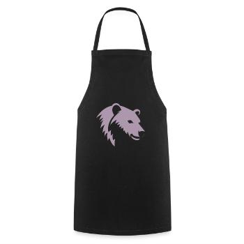 Bear silhouette of a polar bear head - Cooking Apron - black - Front - AI Model Male 185 dark (185cm)