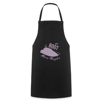 My Boat My Rules Motorboat - Cooking Apron - black - Front - AI Model Male 185 dark (185cm)