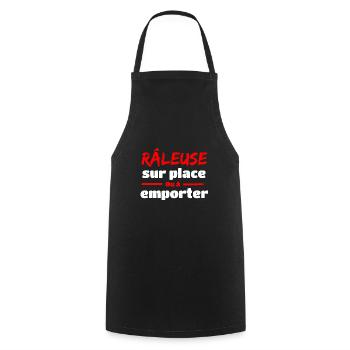 Râleuse sur place ou à emporter - Tablier de cuisine - noir - Devant - AI Model Male 185 dark (185cm)