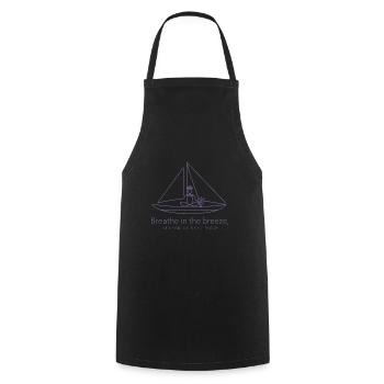 Voilier Silhouette Minimaliste - Tablier de cuisine - noir - Devant - AI Model Male 185 dark (185cm)