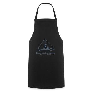 Voilier Silhouette Minimaliste - Tablier de cuisine - noir - Devant - AI Model Male 185 dark (185cm)