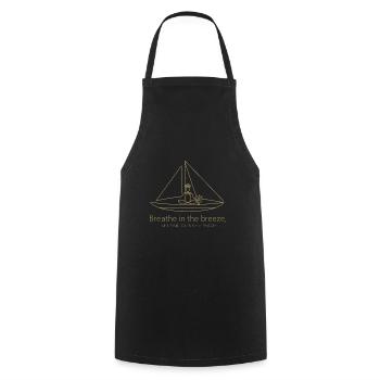 Voilier Silhouette Minimaliste - Tablier de cuisine - noir - Devant - AI Model Male 185 dark (185cm)