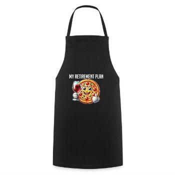 Pizza Régime de retraite Fun Pizza - Tablier de cuisine - noir - Devant - AI Model Male 185 dark (185cm)
