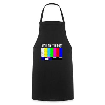 We'll fix it in post - Cooking Apron - black - Front - AI Model Male 185 dark (185cm)