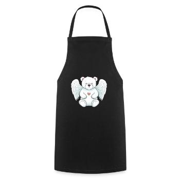 Ange ours polaire mignon avec des ailes - Tablier de cuisine - noir - Devant - AI Model Male 185 dark (185cm)