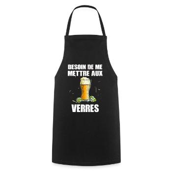 Bière Apéro Et Expression Marrante Pour Papa - Tablier de cuisine - noir - Devant - AI Model Male 185 dark (185cm)