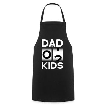 DAD OF 2 KIDS PAPA ZWEI KINDER VATERTAG - Kochschürze - Schwarz - Vorne - AI Model Male 185 dark (185cm)