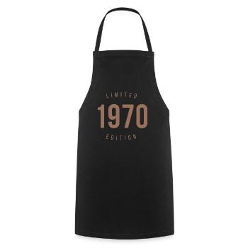 1970 Limited Edition Retro Style Birthday Gift - Cooking Apron - black - Front - AI Model Male 185 dark (185cm)