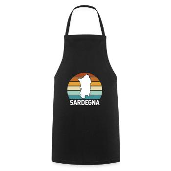 Sardinia Sardegna Retro - Cooking Apron - black - Front - AI Model Male 185 dark (185cm)