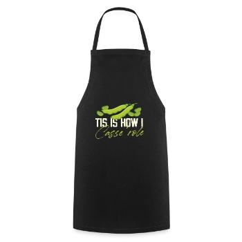 C’est ainsi que je casse le rôle de la casserole de haricots verts - Tablier de cuisine - noir - Devant - AI Model Male 185 dark (185cm)