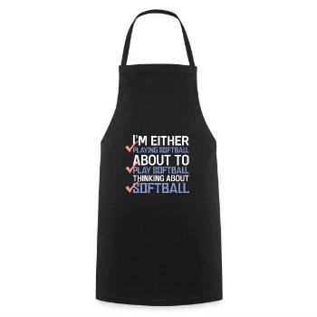 Softball - Cooking Apron - black - Front - AI Model Male 185 dark (185cm)