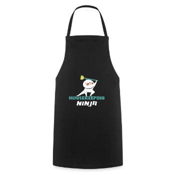 Femme de ménage Ménage - Tablier de cuisine - noir - Devant - AI Model Male 185 dark (185cm)