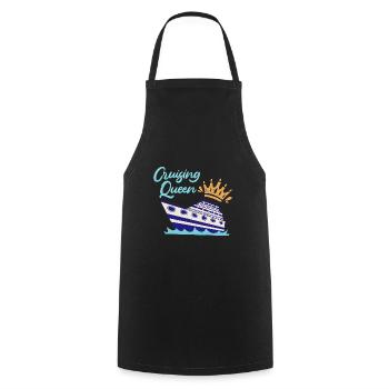 Cruising Queen Cruise Ship - Cooking Apron - black - Front - AI Model Male 185 dark (185cm)